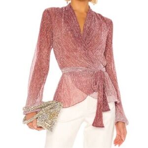 PatBO Ombré Lurex Light Orchard Shimmer Tie Top SIZE SMALL